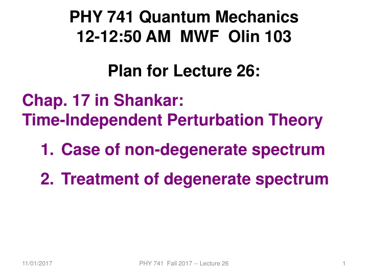 Degenerate Perturbation Theory in Quantum Mechanics
