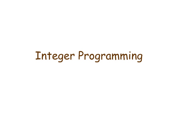 Introduction to Integer Programming in Production Planning
