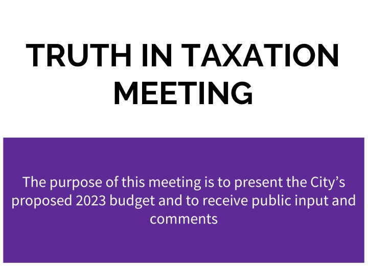 Byron City's Proposed 2023 Budget and Public Input Meeting