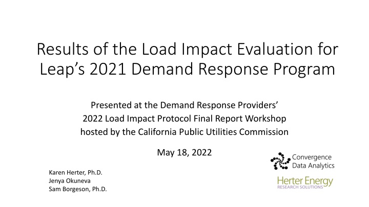 Load Impact Evaluation for Leap's 2021 Demand Response Program
