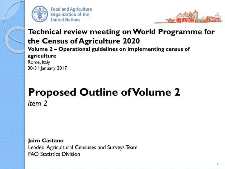 Operational Guidelines for Implementing World Programme for the Census of Agriculture 2020 Volume 2