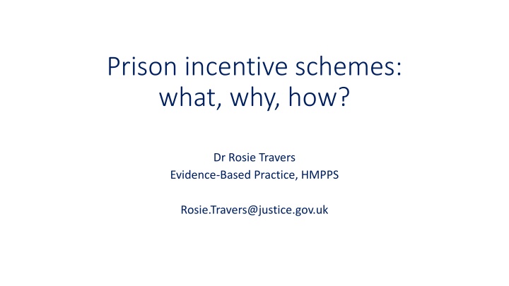 Prison Incentive Schemes for Positive Rehabilitation
