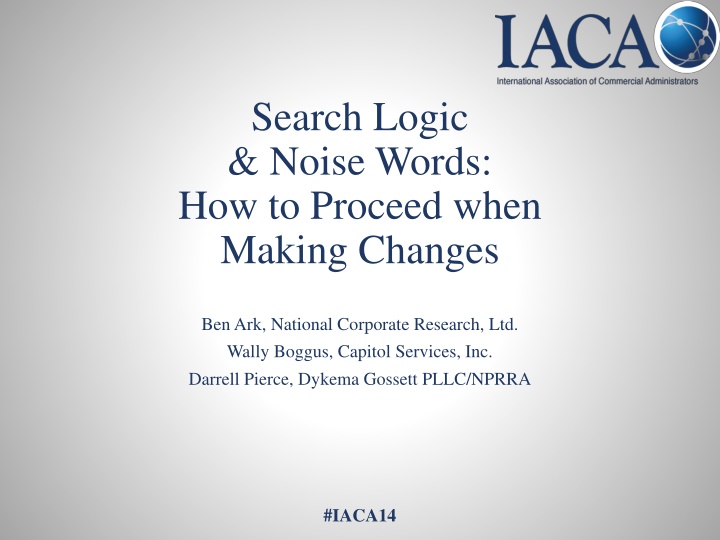 Optimizing Search Logic and Noise Handling in Data Processing