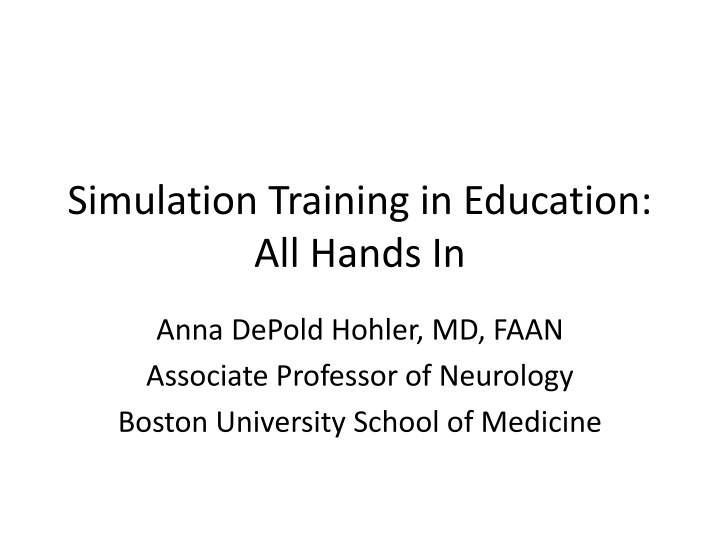 Simulation Training in Education: Enhancing Learning Through Hands-On Simulation
