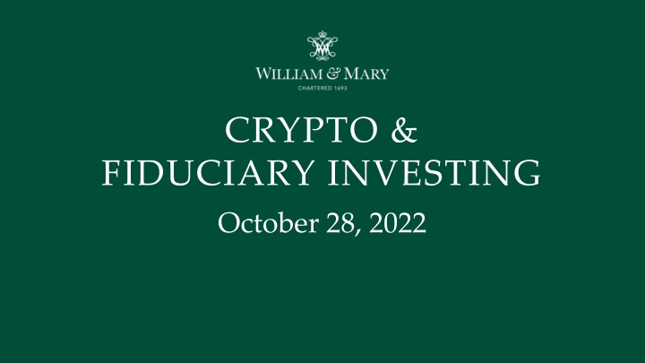 Fiduciary Investment in Cryptocurrency