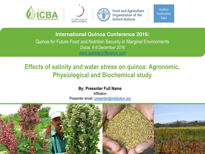 International Quinoa Conference 2016: Enhancing Quinoa Cultivation in Marginal Environments