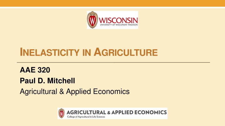 Inelasticity in Agriculture