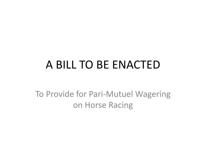Legislation for Pari-Mutuel Wagering on Horse Racing in Georgia