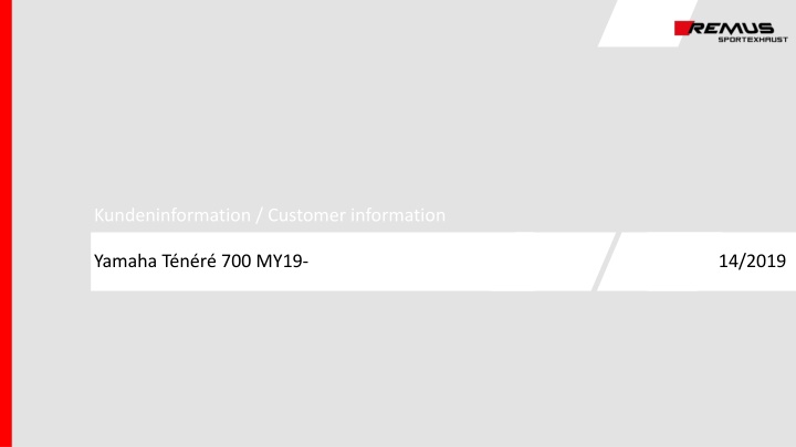 Yamaha Tnr. 700 MY19 Customer Information and Part Details