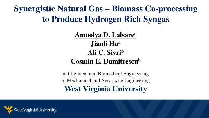 Synergistic Co-Processing of Natural Gas and Biomass for Hydrogen-Rich Syngas Production