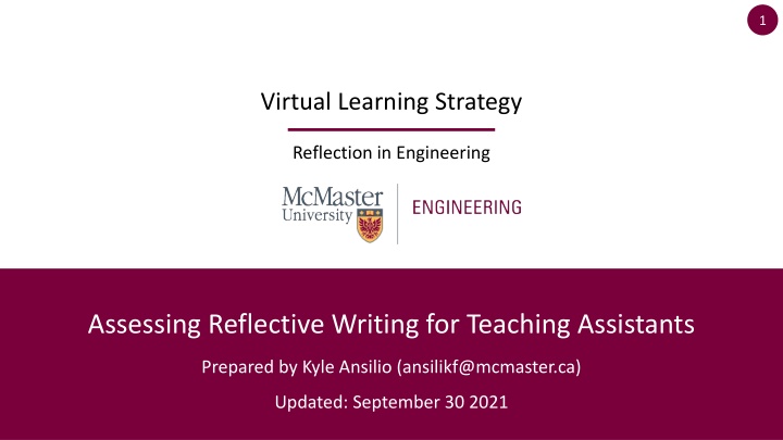 Enhancing Reflective Writing in Engineering: A Guide for Students and Teaching Assistants