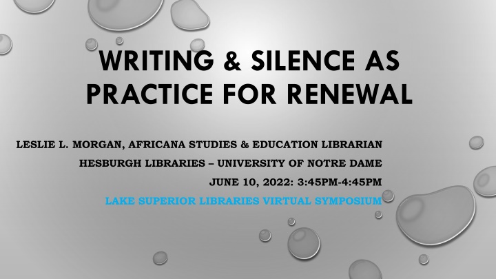 Writing, Silence, and Renewal: A Path to Personal Growth and Professional Development