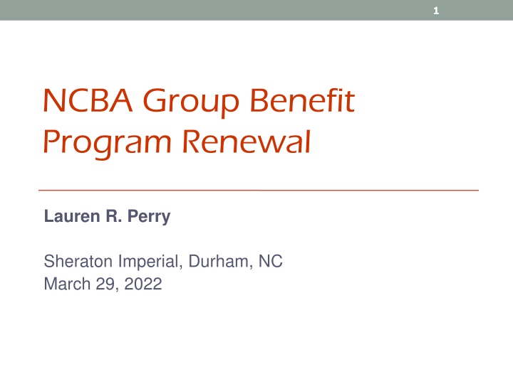NCBA Health Benefit Trust Program Overview
