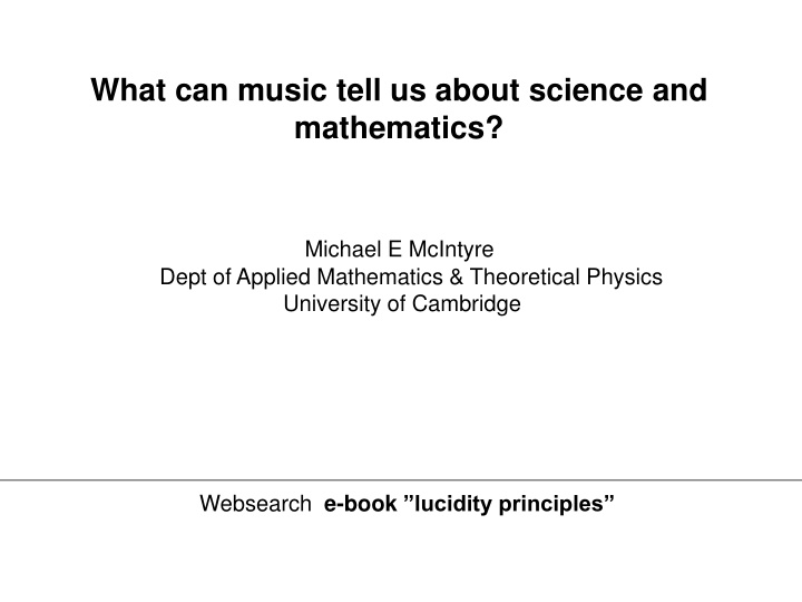The Intersection of Music, Science, and Mathematics: Insights on Perception and Model-Fitting