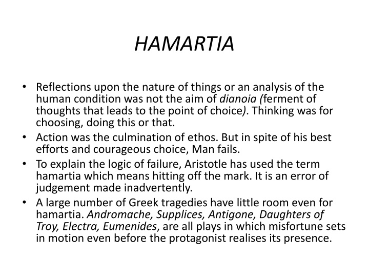 Hamartia in Greek Tragedies: Analysis of Human Error