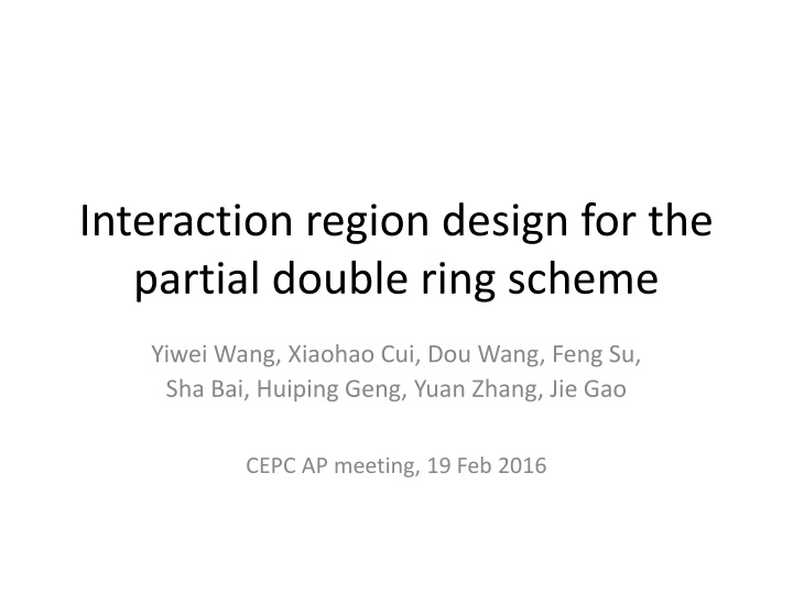 Design Considerations for CEPC Double Ring Scheme