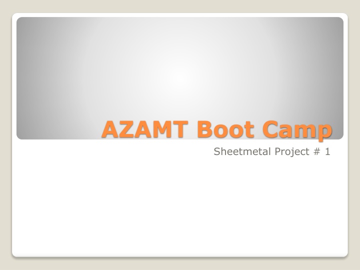 Aircraft Sheetmetal Project - Skill Development and Demonstration