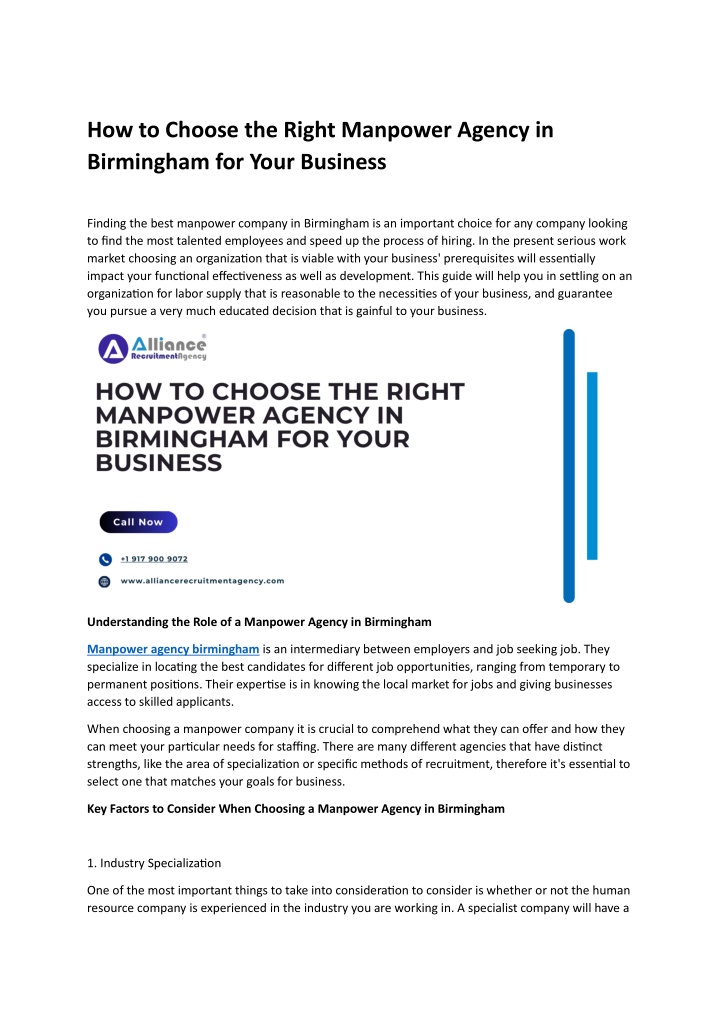 how to choose the right manpower agency n.w