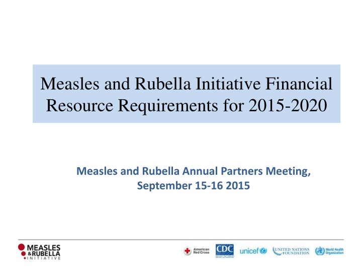 Measles and Rubella Initiative Financial Resource Overview