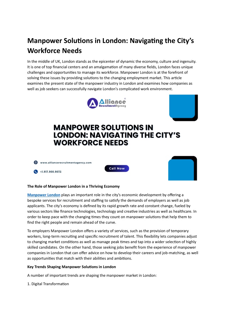 manpower solutions in london navigating the city n.w