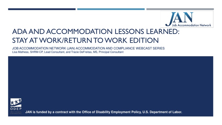 ADA and Accommodation Lessons Learned: Stay at Work/Return to Work Edition