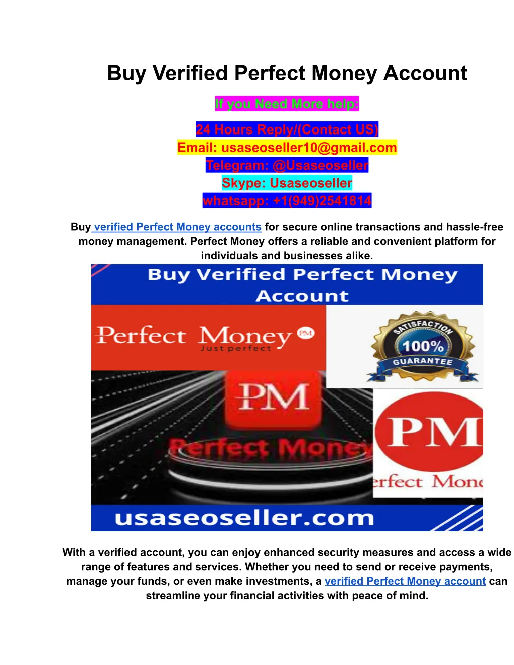 buy verified perfect money account n.