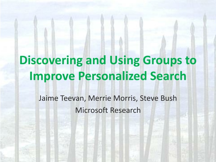 Enhancing Search Personalization Through Group Dynamics