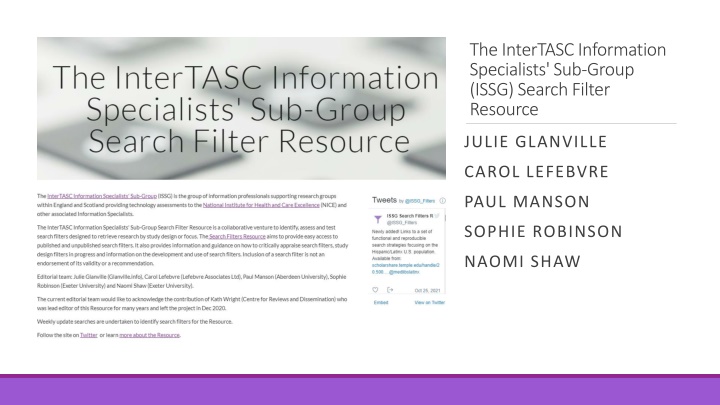 Enhancing Search Filters for Evidence Synthesis: The ISSG Search Filter Resource