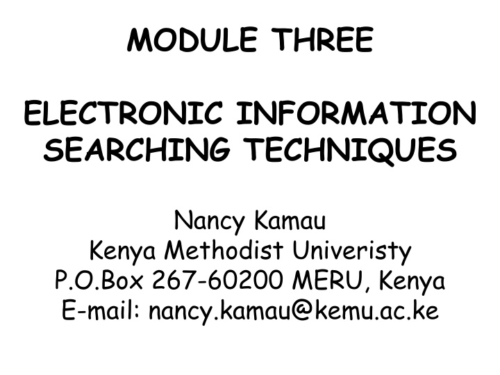 Mastering Electronic Information Searching Techniques