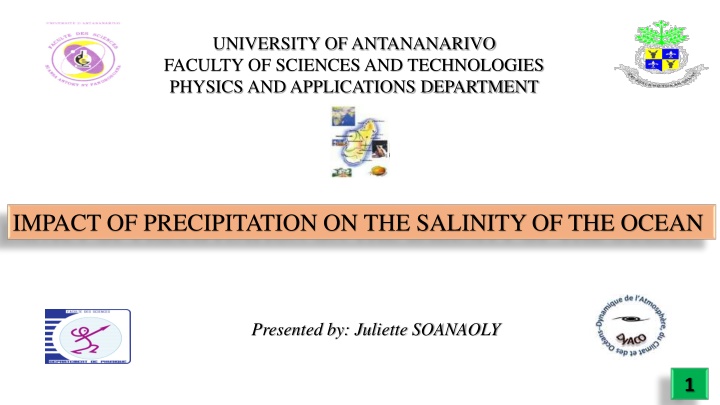 Impact of Precipitation on Ocean Salinity: Study at University of Antananarivo