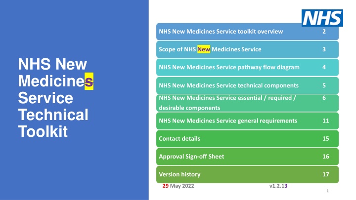 Overview of NHS New Medicines Service Technical Toolkit
