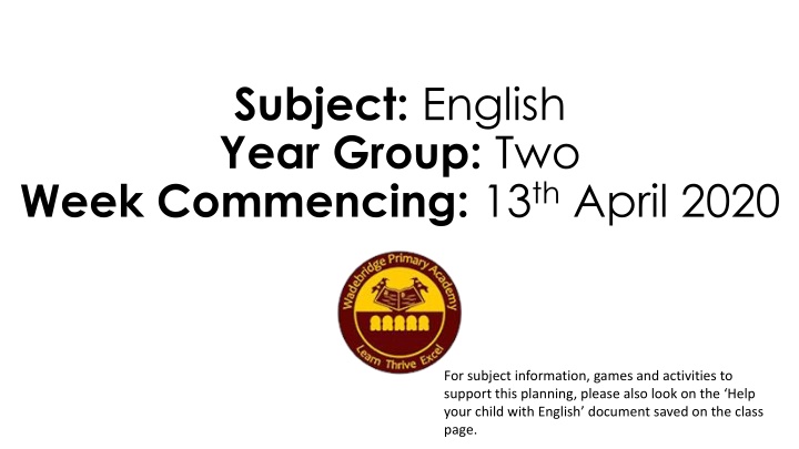 Engaging English Activities for Year Two Students