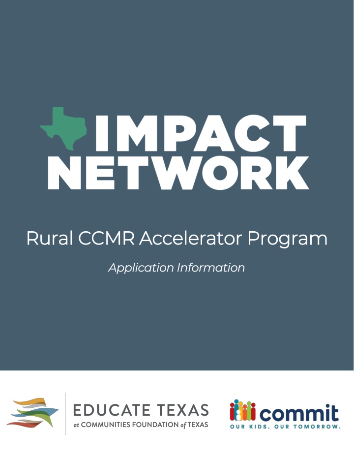 Rural CCMR Accelerator Program Overview