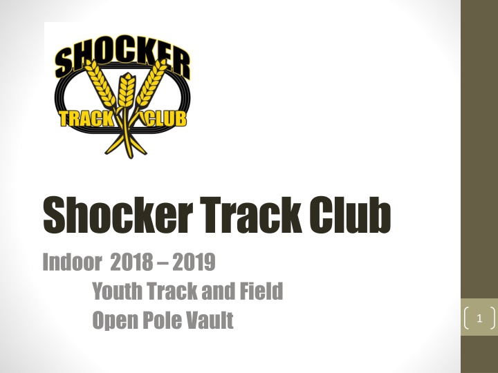 Shocker Track Club Indoor Youth Track & Field Program Overview