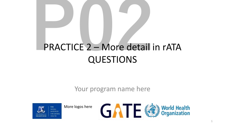 RATA Questions in Detail - Practice Session for Understanding Complex Needs