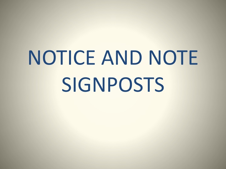 Close Reading and Signposts in Literature