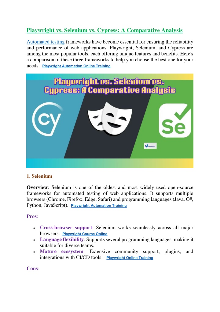 playwright vs selenium vs cypress a comparative n.w
