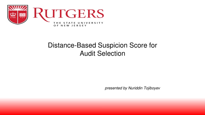 Distance-Based Suspicion Score for Audit Selection
