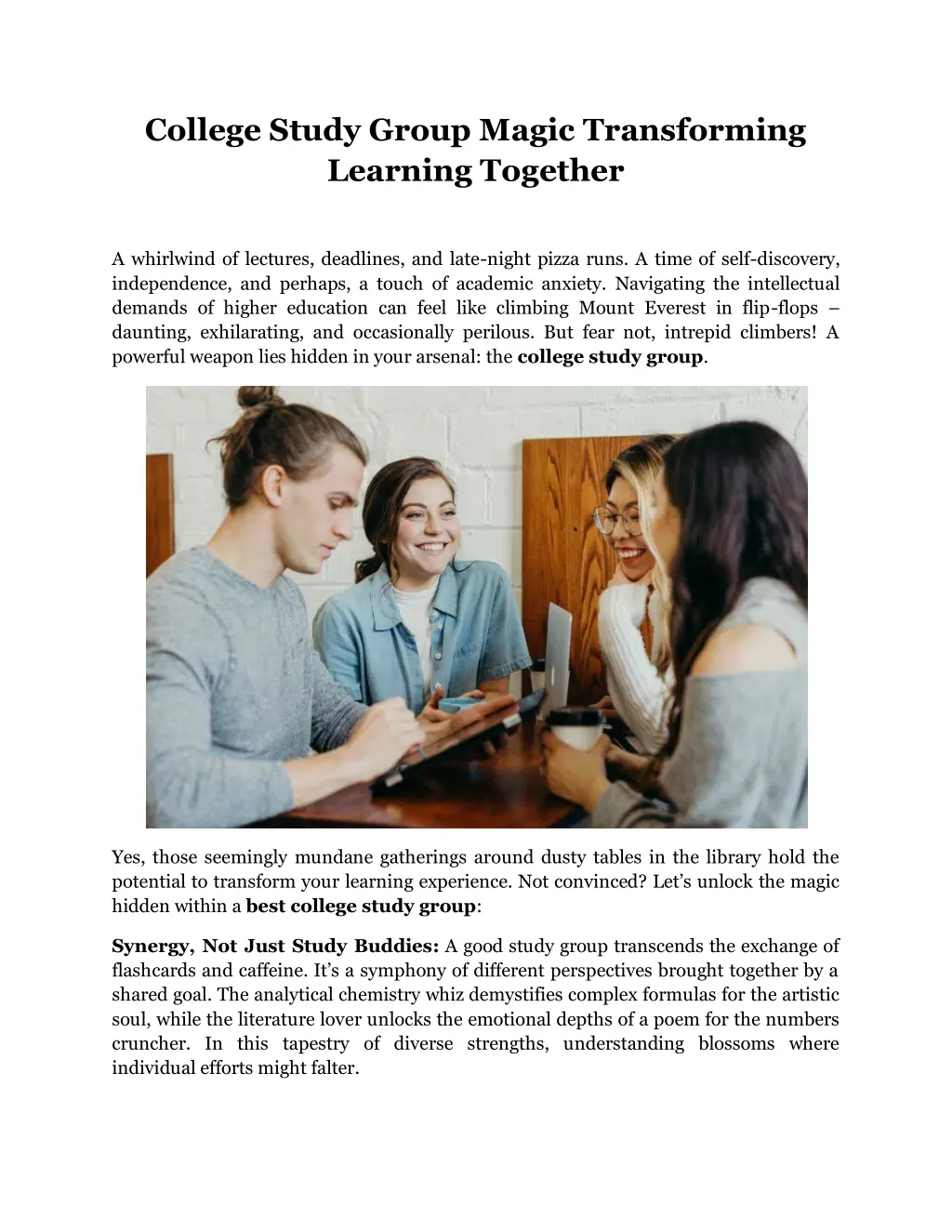 college study group magic transforming learning n.