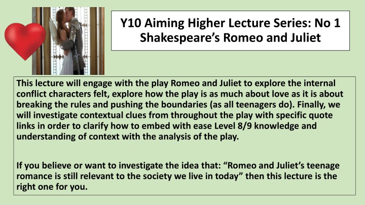 Internal Conflict in Shakespeare's Romeo and Juliet