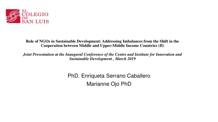 NGOs' Role in Addressing Imbalances in International Cooperation for Sustainable Development