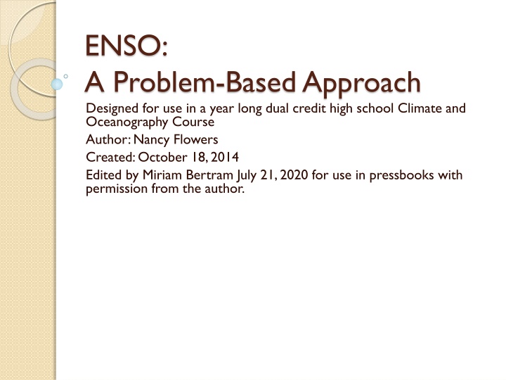 ENSO: A Climate & Oceanography Course Approach