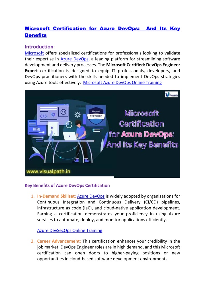 microsoft certification for azure devops n.w