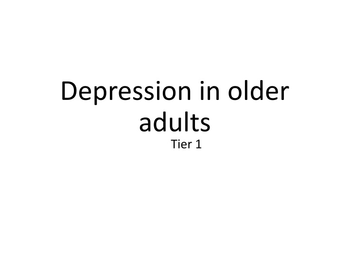 Depression in Older Adults