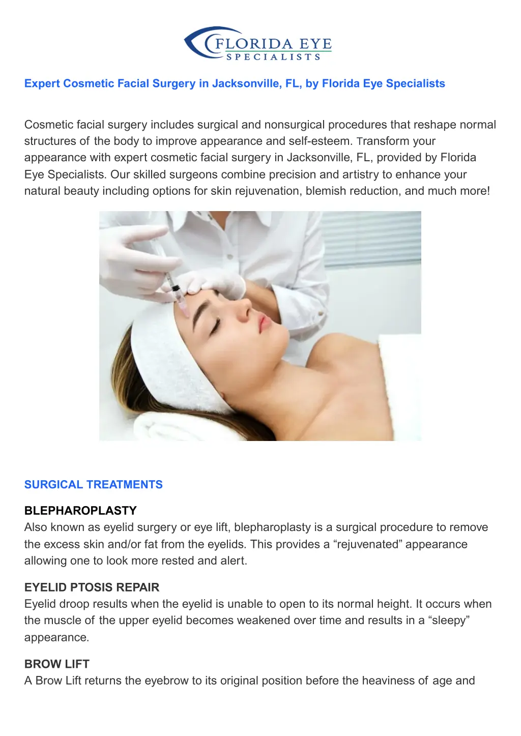 expert cosmetic facial surgery in jacksonville n.