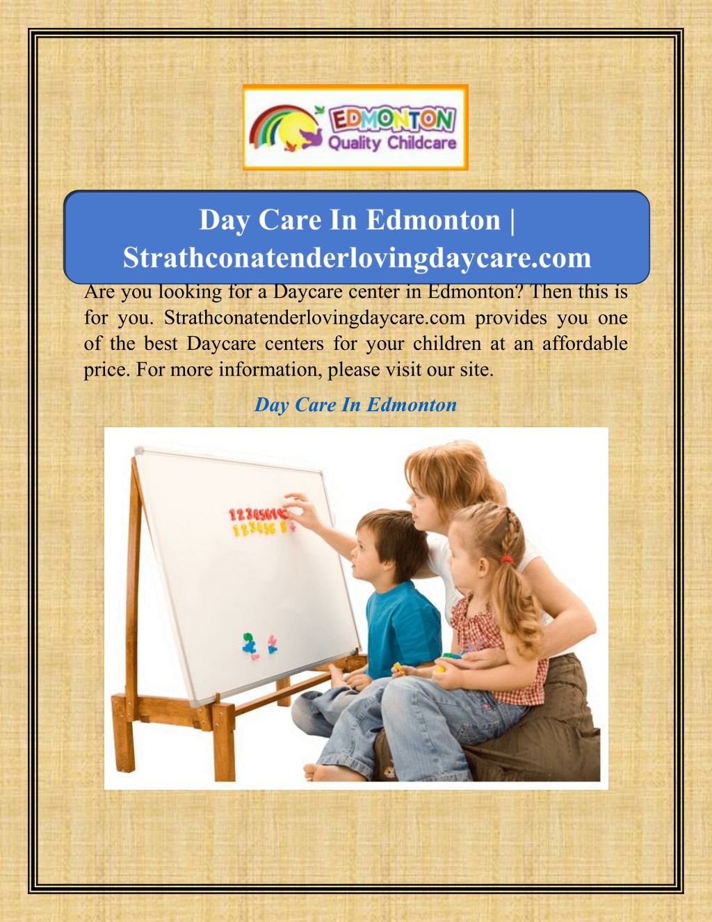 are you looking for a daycare center in edmonton l.w