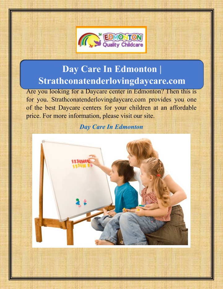 are you looking for a daycare center in edmonton n.w