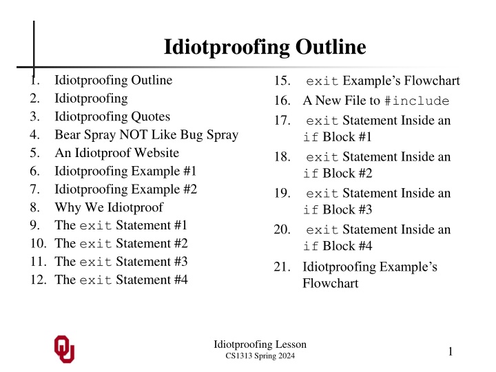Idiotproofing in Programming