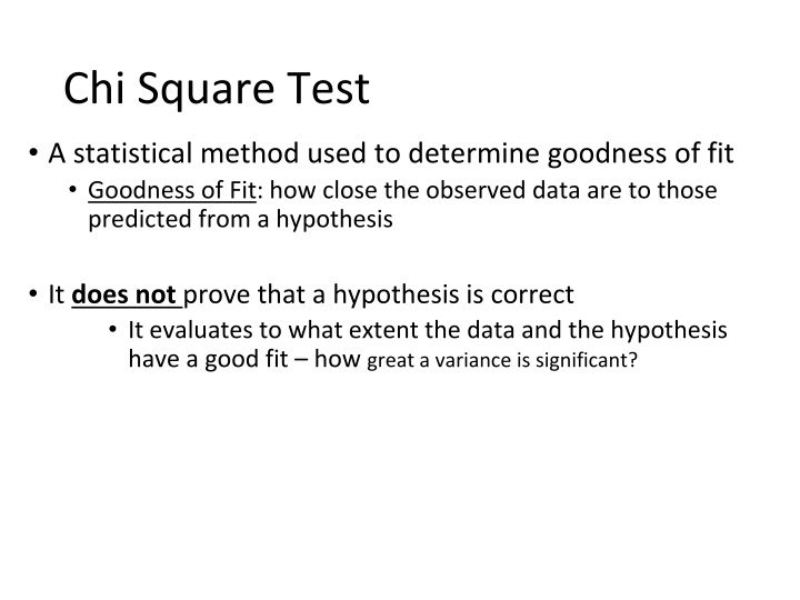Chi-Square Test for Goodness of Fit