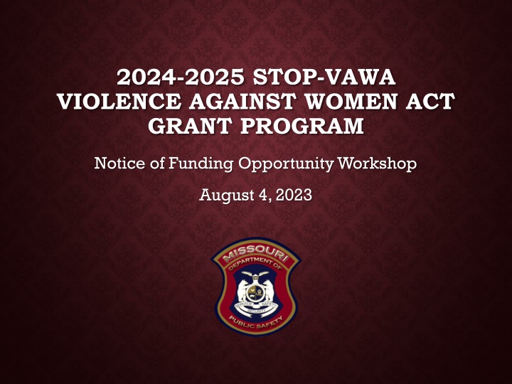 STOP VAWA Grant Program 2024-2025